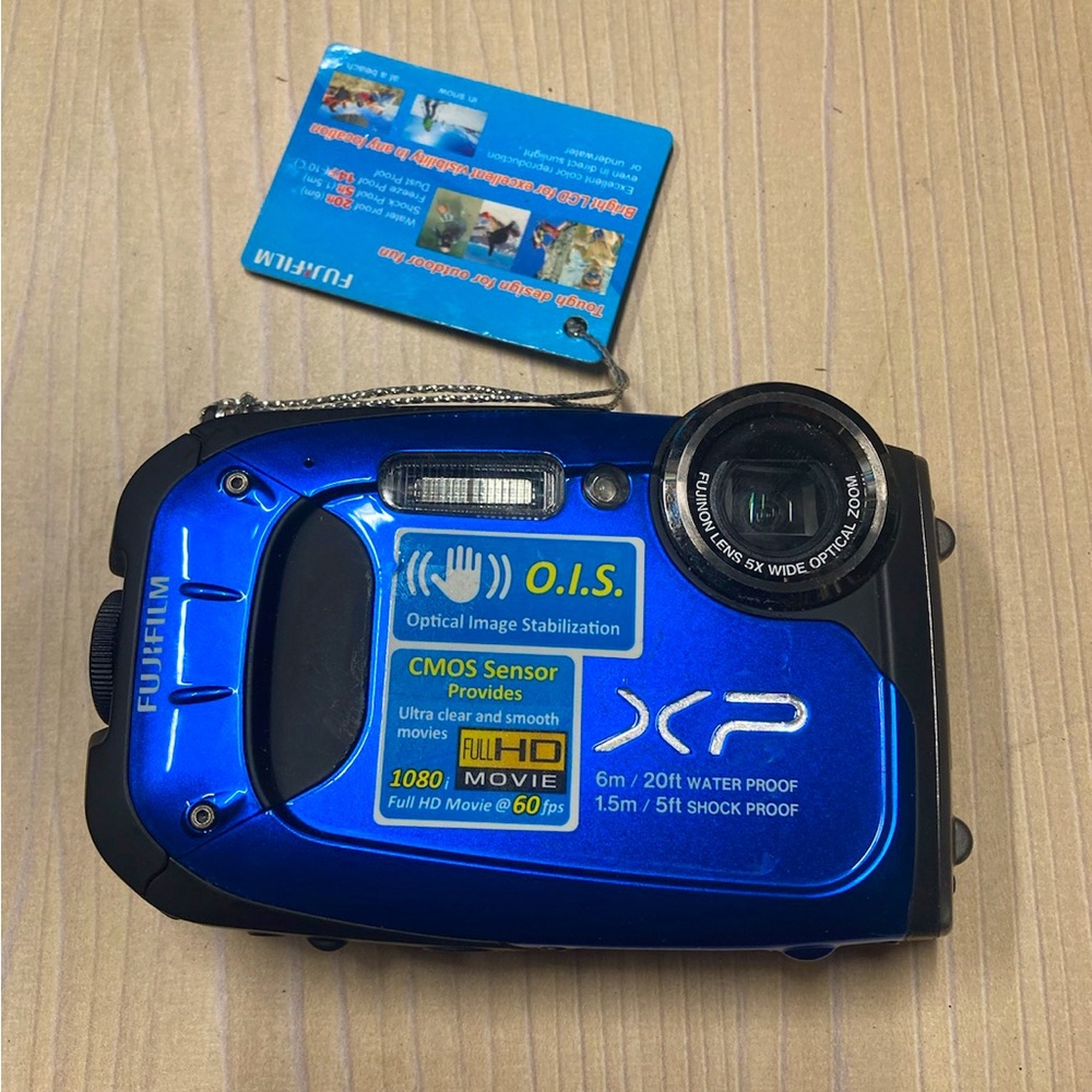 Fujifilm Blue Digital Camera with Black Accents